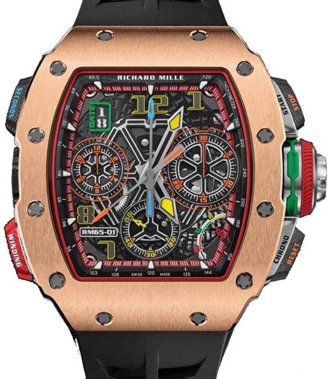 richard mille rm65-01 rose gold price|Richard Mille chronograph.